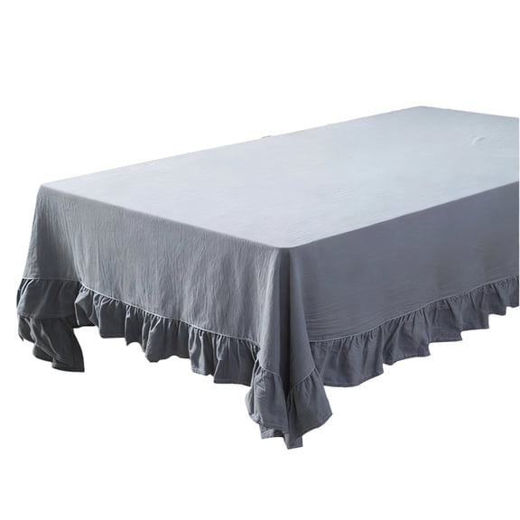 Farmhouses Washable Table Cover Flounces Trim Ruffled Tablecloth Multiple Sizes Home Cafe Decoration Cotton Fabric
