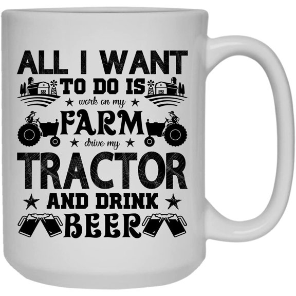 Farming And Beer Cup, Coffee Mug, Iced Coffee Mug 15 oz
