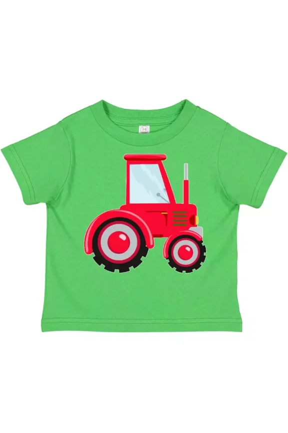 Farming Red Tractor Toddler T-Shirt Equipment Vehicle Wheels Fun Kids TODDLER SHORT SLEEVE TEE BELLA CANVAS 3001T