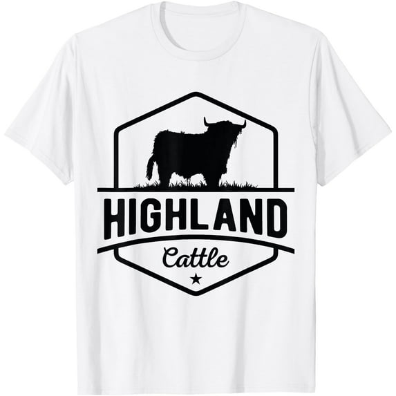 Farming Scottish Highland Cow For Cattle Farmer Softstyle Unisex T-Shirt,White Color,Size XL
