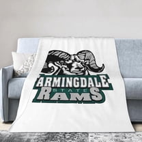 Farmingdale State College Logo Fleece Blanket, Very Soft Microfiber Flannel Blanket for Couch Warm and Cozy for All Seasons, Black