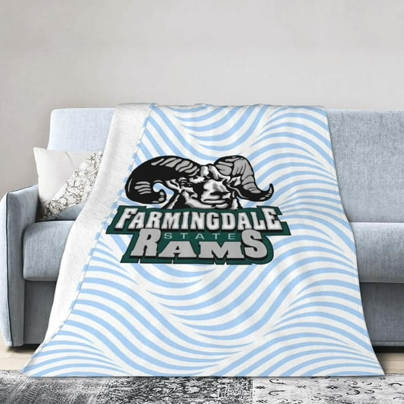 Farmingdale State College Logo Fleece Blanket, Very Soft Microfiber Flannel Blanket for Couch Warm and Cozy for All Seasons