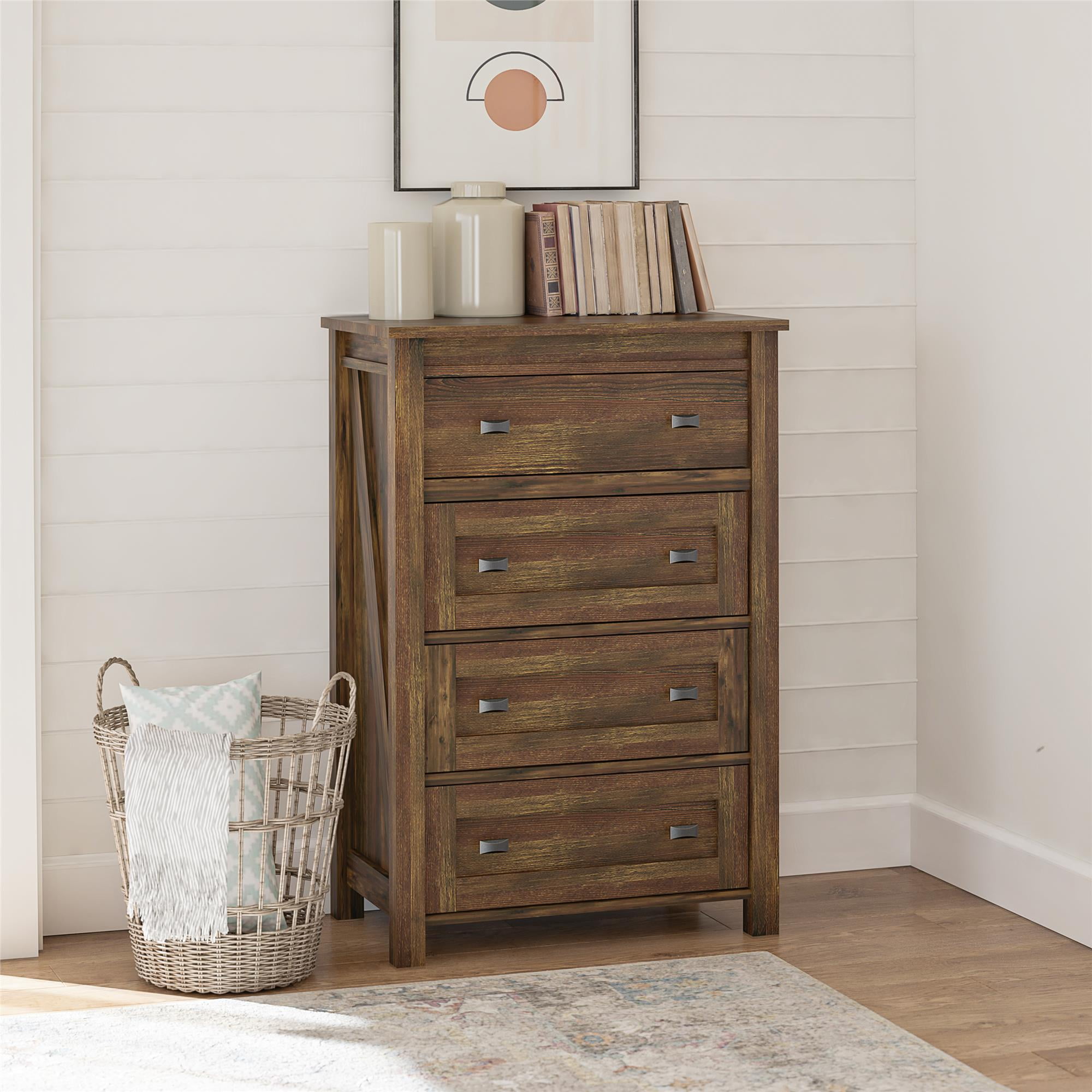 Farmington Medium Brown Rustic 4-Drawer Dresser