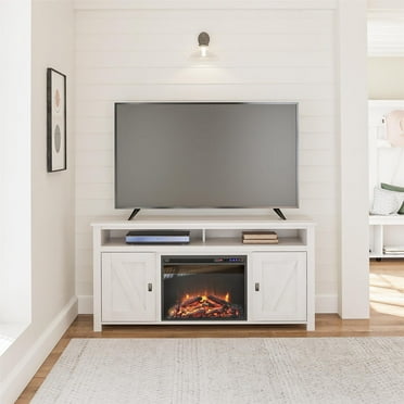 Farmington Electric Fireplace TV Console for TVs up to 60", Ivory Oak