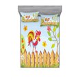 thumbnail image 1 of Farmland Bedding Set with Sheet & Covers, Border with Rooster Tree Butterfly and Flowers in Summer Kids Cartoon Farm Print, Printed Bedroom Decor 2 Shams, 4 Sizes, Multicolor, by Ambesonne, 1 of 3