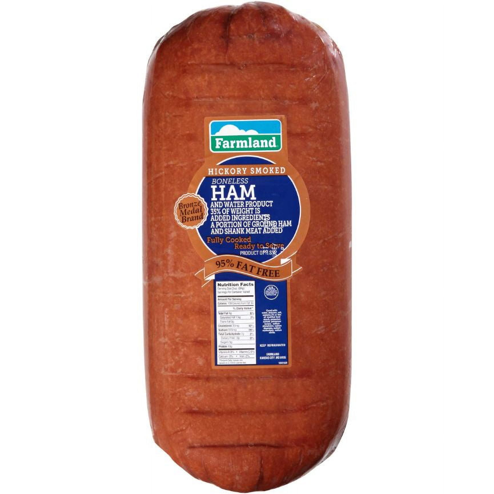 Farmland Bronze Medal Large Boneless Flat Smoked Buffet Ham and Water, 11.35 Pound - 2 per case.