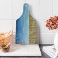 thumbnail image 1 of Farmland Cutting Board, Wooden Garden Plank with Swirled Spring Season Bloom up Tranquil Serene Landscape, Tempered Glass Cutting and Serving Board, Wine Bottle Shape, Blue Brown, by Ambesonne, 1 of 1