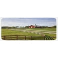 thumbnail image 1 of Farmland Kitchen Mat, Long Photo of Flowing Fence of Country House in Rural Grassland Ranch Pastoral, Plush Decorative Kitchen Mat with Non Slip Backing, 47" X 19", Multicolor, by Ambesonne, 1 of 1