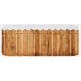 thumbnail image 1 of Farmland Kitchen Mat, Triangle Edged Timber Border Stripes Siding Woodwork Enclosing Tool Image Art, Plush Decorative Kitchen Mat with Non Slip Backing, 47" X 19", White Brown, by Ambesonne, 1 of 1