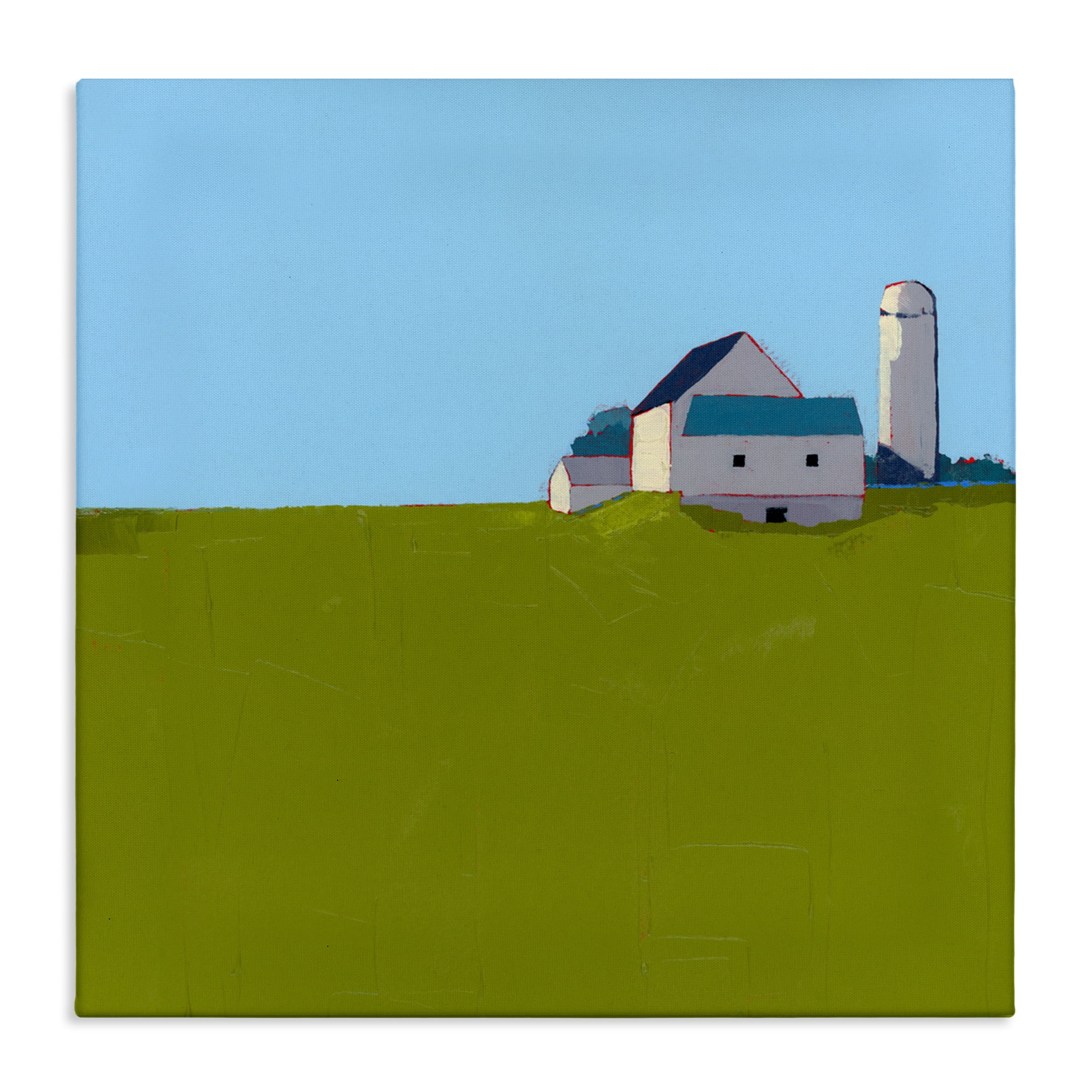 Farmland Silo in Distance Canvas Wall Art, design by Ruth LaGue