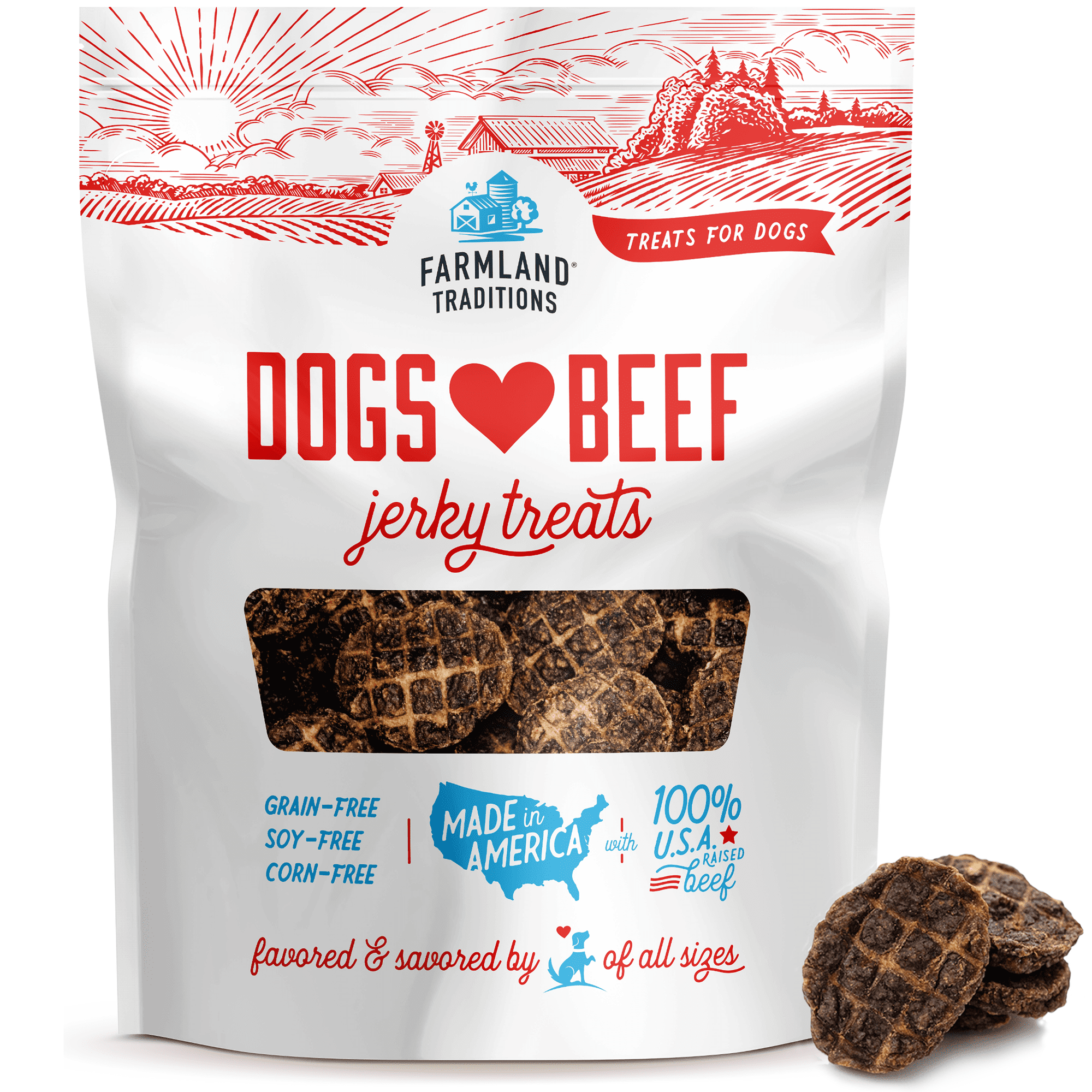 Farmland Traditions Dogs Love Beef Jerky Dog Treats with Only 4 Ingredients and No Fillers, 2.5 Pound Bag
