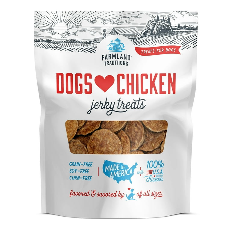 Farmland Traditions Dogs Love Chicken Jerky Dog Treats with Only