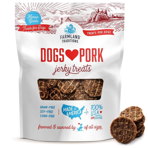 Farmland Traditions New Filler Free Dogs Love Pork Premium Jerky Treats for Dogs (13.5 oz.)
