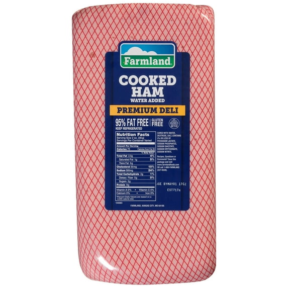 Farmland Water Added Premium Deli Cooked Ham, 4 x 6 inch -- 4 per case.