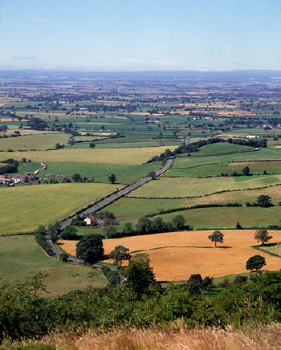Farmland from Sutton Bank North Yorkshire England Canvas Art - Paul Thompson DanitaDelimont (29 x 36)