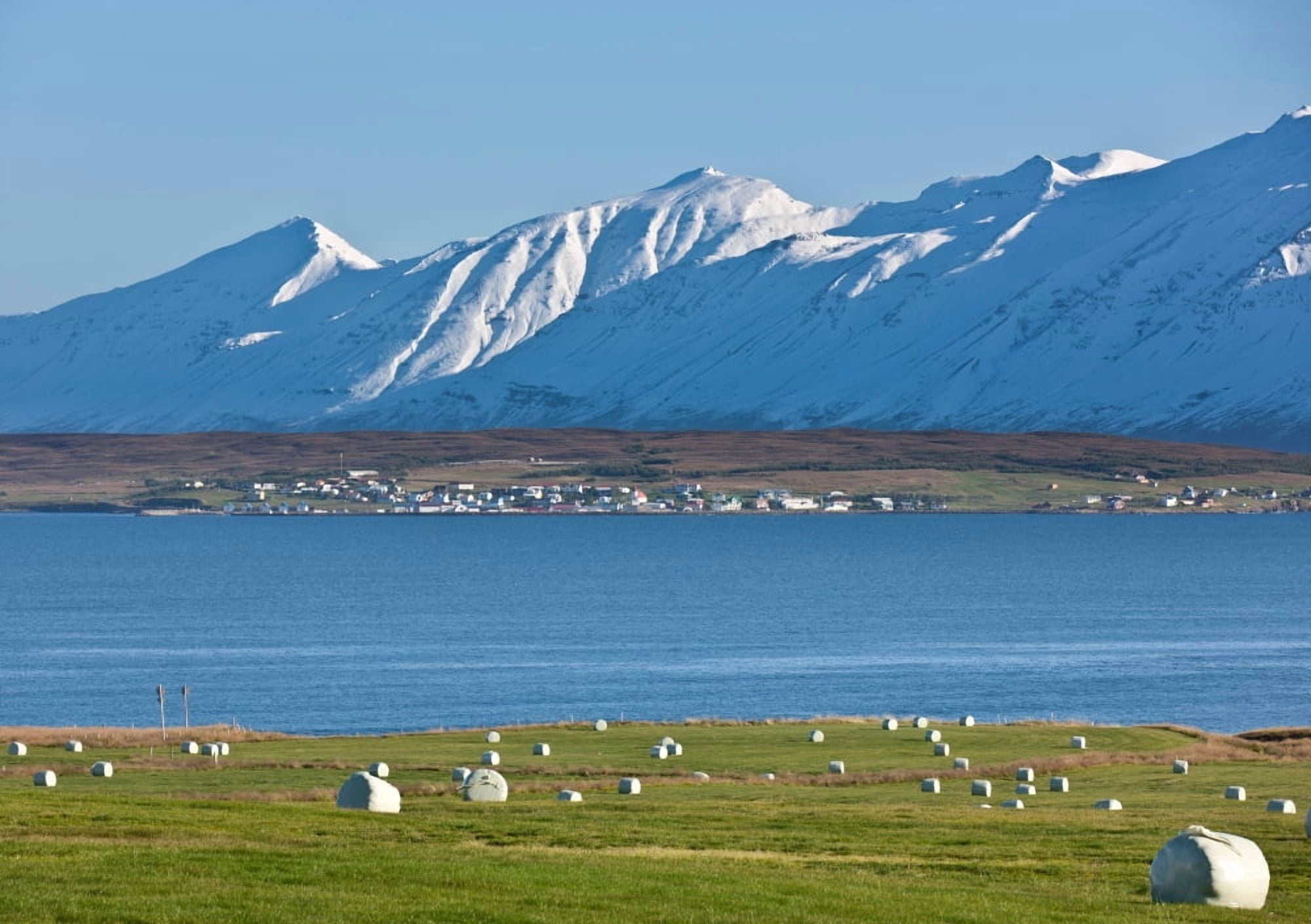 Farmland in the North Eyjafjordur Akureyri Iceland Canvas Art - Panoramic Images (24 x 36)