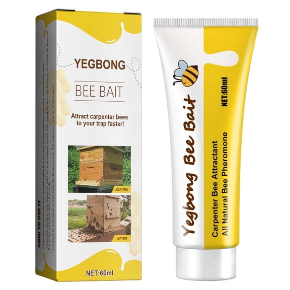 Farms Bee Attractant – Natural Bee Trap Lure for All Trap Types,Gentle on Honeybees for Outside,Eco-Friendly Protection,All-Year-Round Formula,60 ml Squeeze Tube
