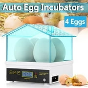 Farms Nurture Right Incubator | Egg Incubator for Hatching Chicks | Poultry Hatcher Machine with Humidity Display for Hatching Chickens Quail Duck Goose Turkey | White & Blue, 4 Eggs