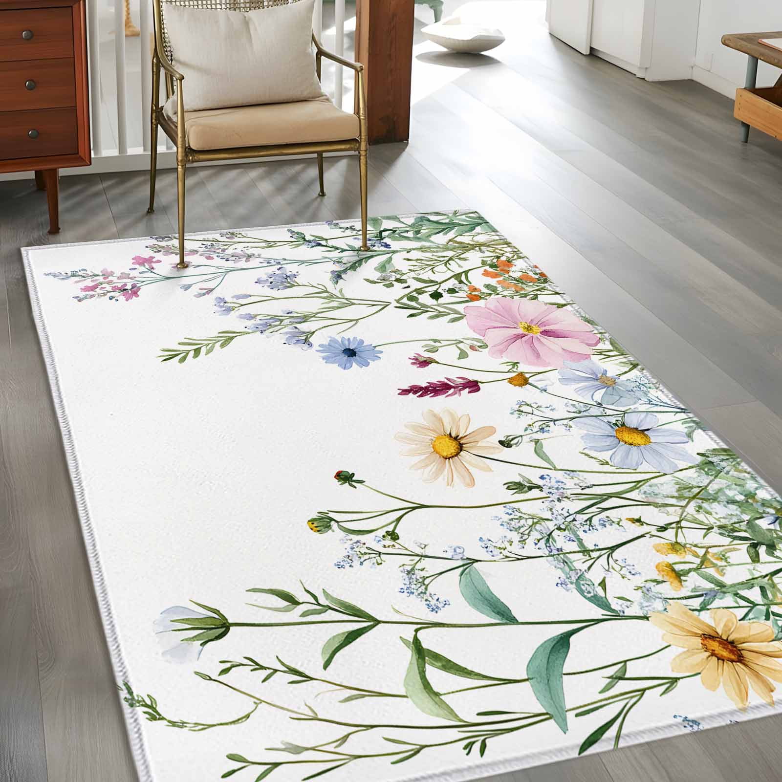 Farms Wildflowers 3x5 Rug for Bedroom Foot of Bed Small Living Room ...