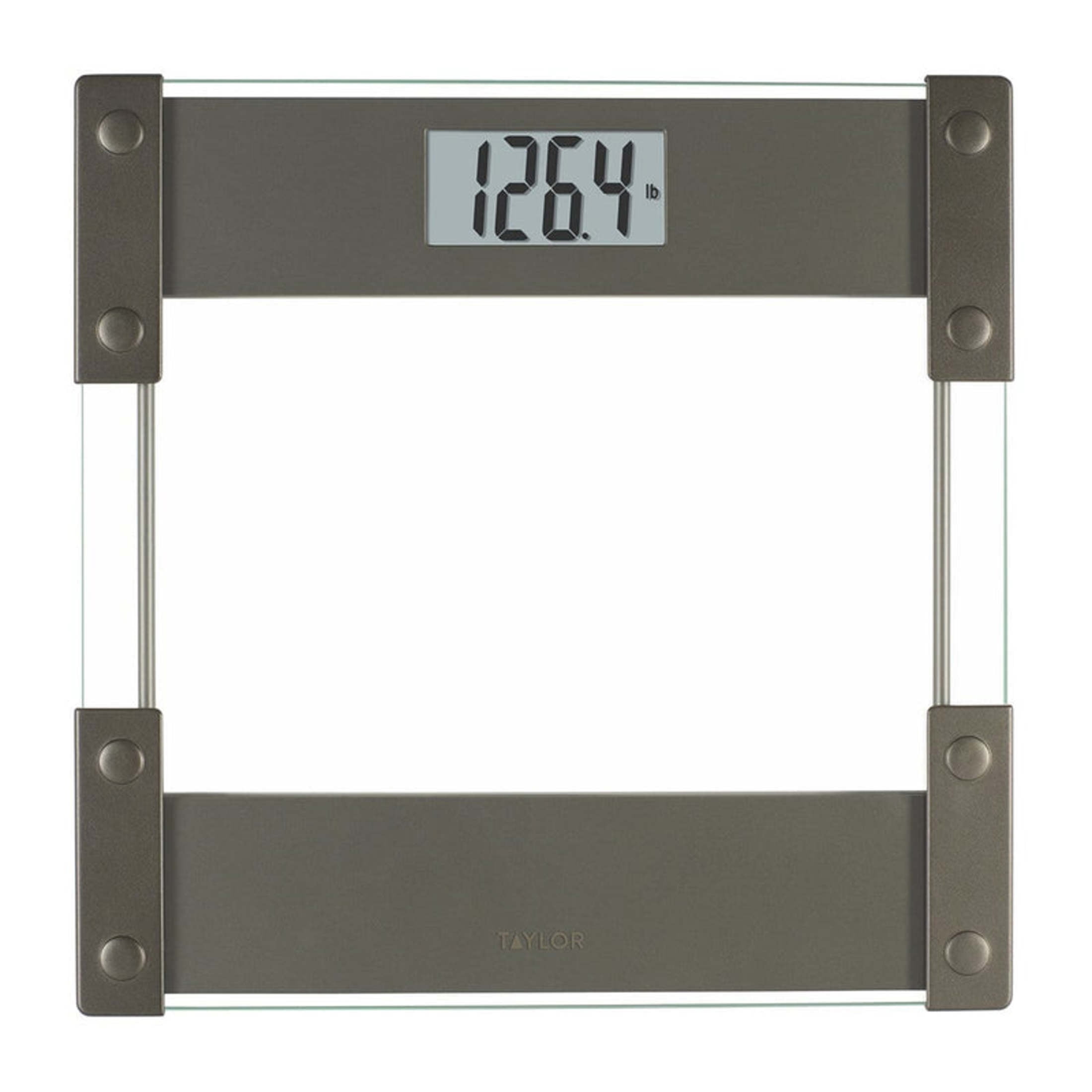 Farmstead Living Digital Glass Bathroom Scale – 12.4" Large Platform with ABS Hinge Construction, 400 lb Capacity Body Weight Monitor with 0.2 lb Precision for Accurate Home Weighing (Brown/Clear)