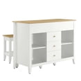 thumbnail image 1 of Farmstead3-Piece Kitchen Island and Stool Set in Oak White, 1 of 11