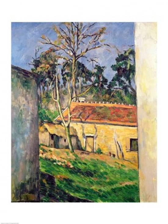 Farmyard at Auvers Canvas Art - Paul Cezanne (18 x 24)
