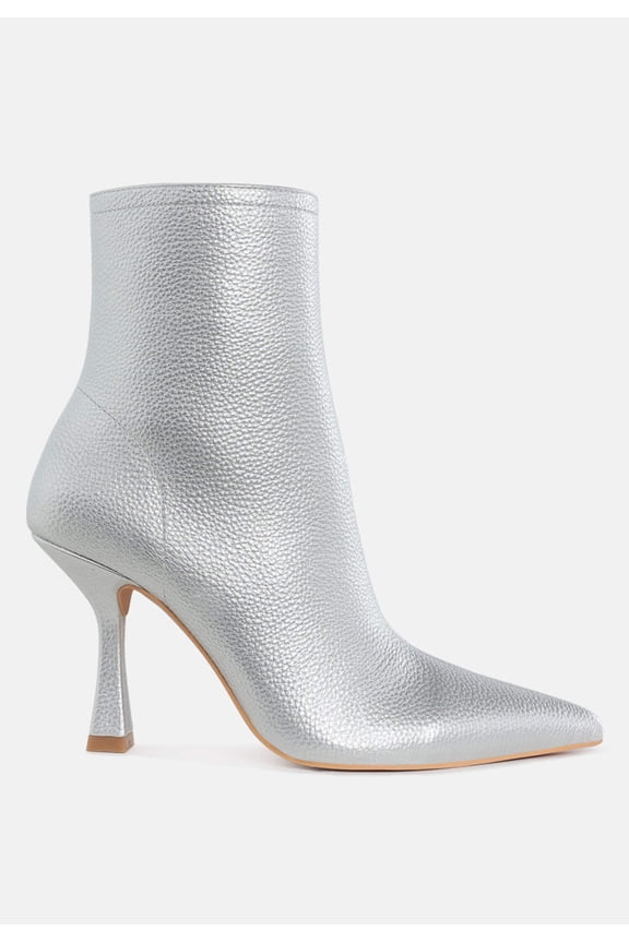 Farnak Metallic Pointed Toe Ankle Boots