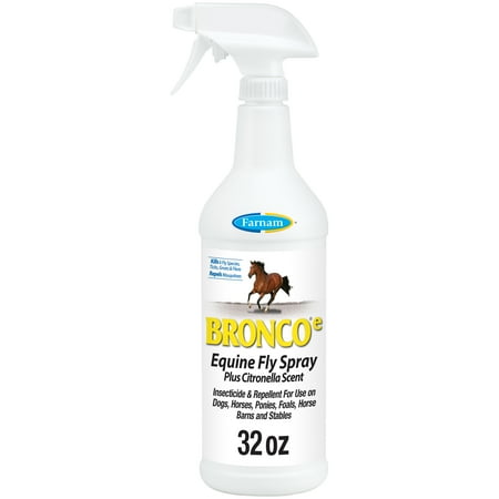 Farnam Broncoe Water-based Fly Spray with Citronella Scent for Horses, Dogs, and Premises 32 Fluid Ounces