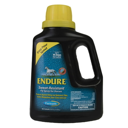 Farnam Endure Sweat Resistant Fly Spray for Horses 50fl oz bottle - Black