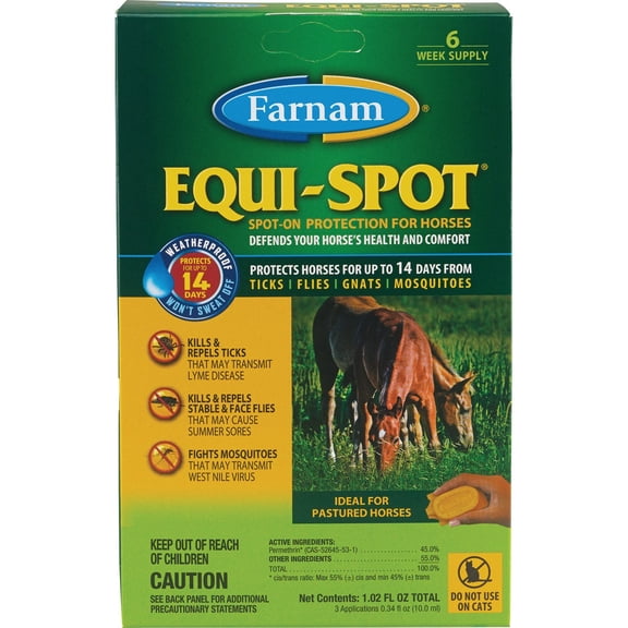 TV Non-Branded Items Equi-Spot Equine Fly Repellent - Spot On Tick Repellent for Horses - 6 Week Supply