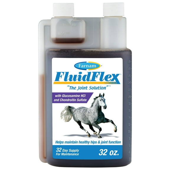 Farnam Fluidflex Liquid Joint Supplement for Horses, Helps maintain healthy hip & joint function, 32 Ounces 32 Day Supply