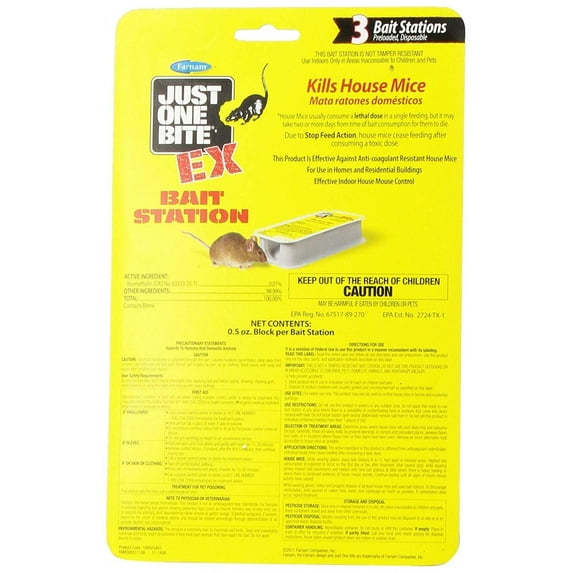Farnam Just One Bite EX Bait Station - Bait for Mice - 3 Pack