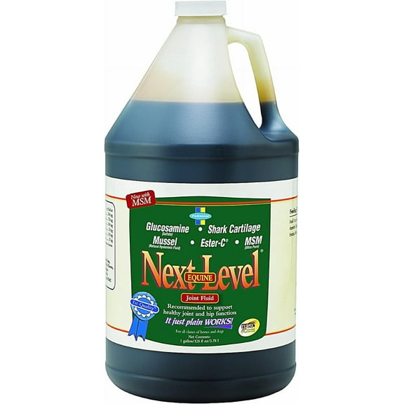 Farnam Next Level Horse Joint Supplement for Horses & Dogs, Helps Maintain Connective Tissue to Ease Joint Stiffness Due to Daily Activity, 128 oz, 128 Day Supply Liquid 1 gallon/128 ounces