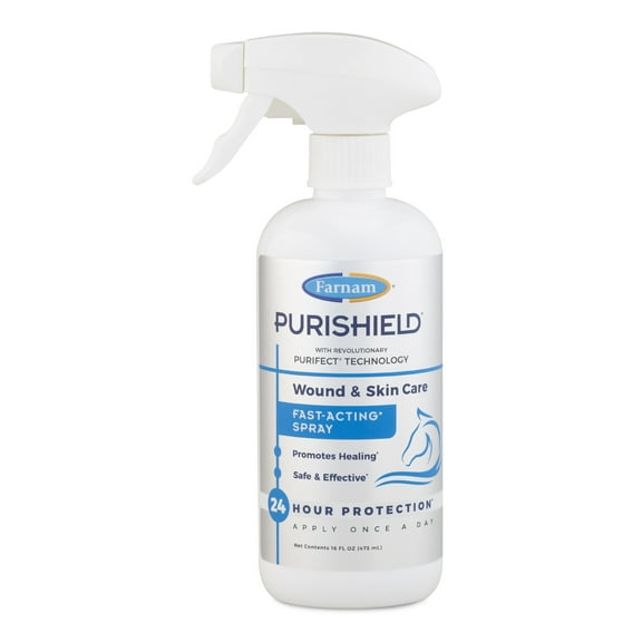 Farnam Purishield Wound & Skin Spray, Horses, Dogs, Cats & Livestock 16 Ounces