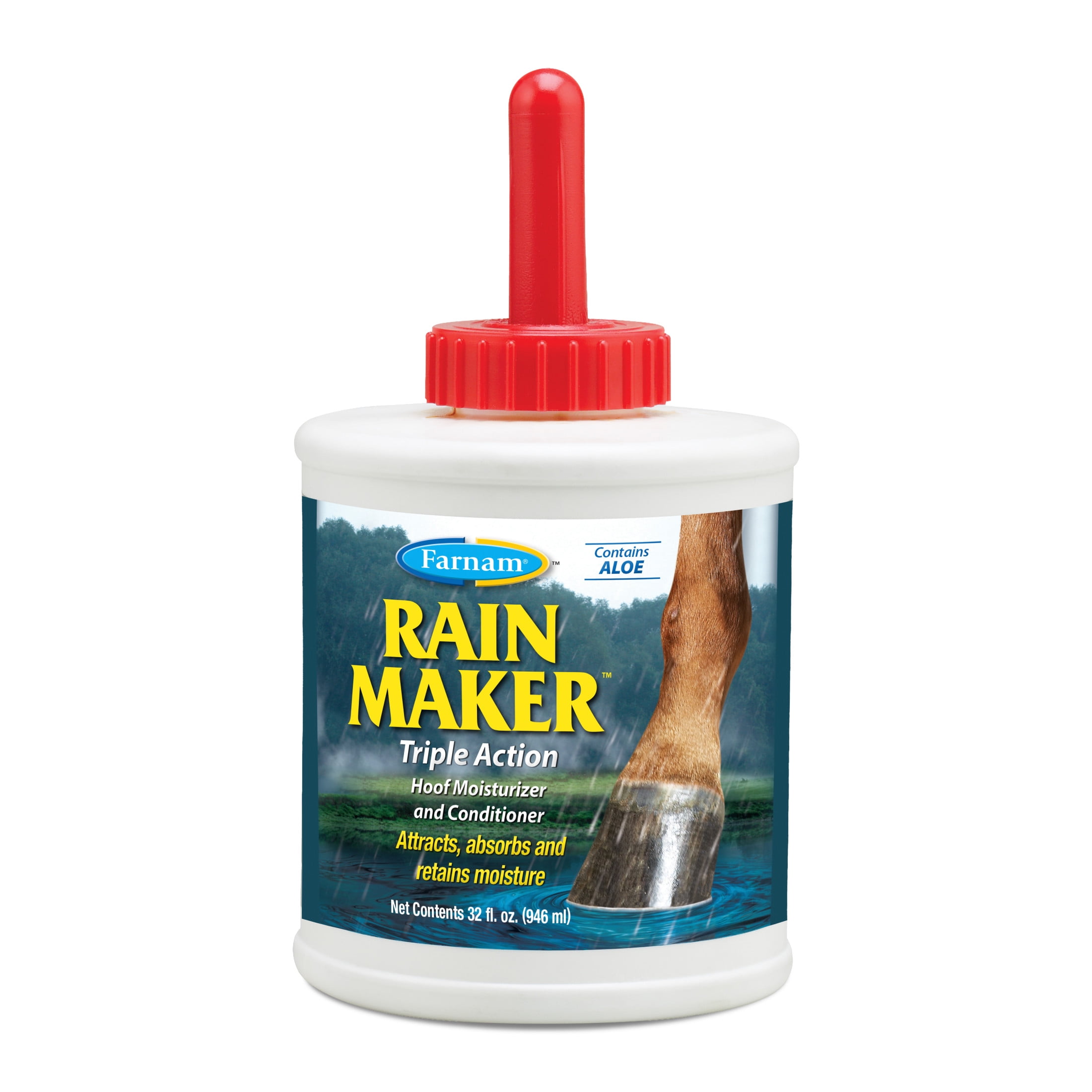 Farnam Rain Maker Triple Action Hoof Moisturizer and Conditioner for Horses, prevents cracks and contracted heels 32 Ounces