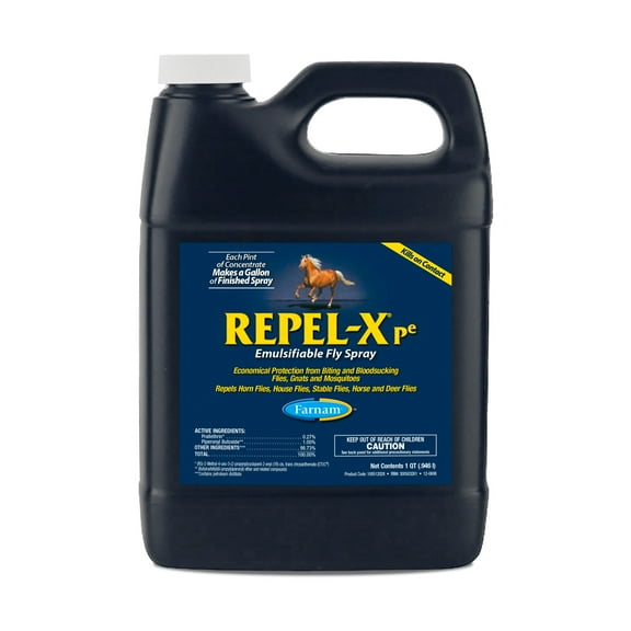 Farnam Repel-X pe Concentrated Fly Spray for Horses, Just Add Water 32 Fluid Ounces