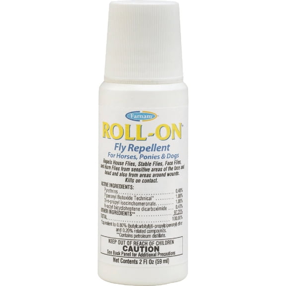 Farnam Roll-On Fly Repellent For Horses, Ponies, & Dogs - Pack of 4
