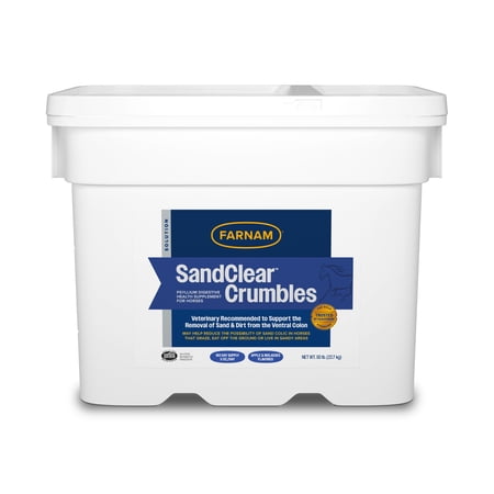 Farnam SandClear Natural Psyllium Crumbles for Horses, 50 Pound, 160 Scoops