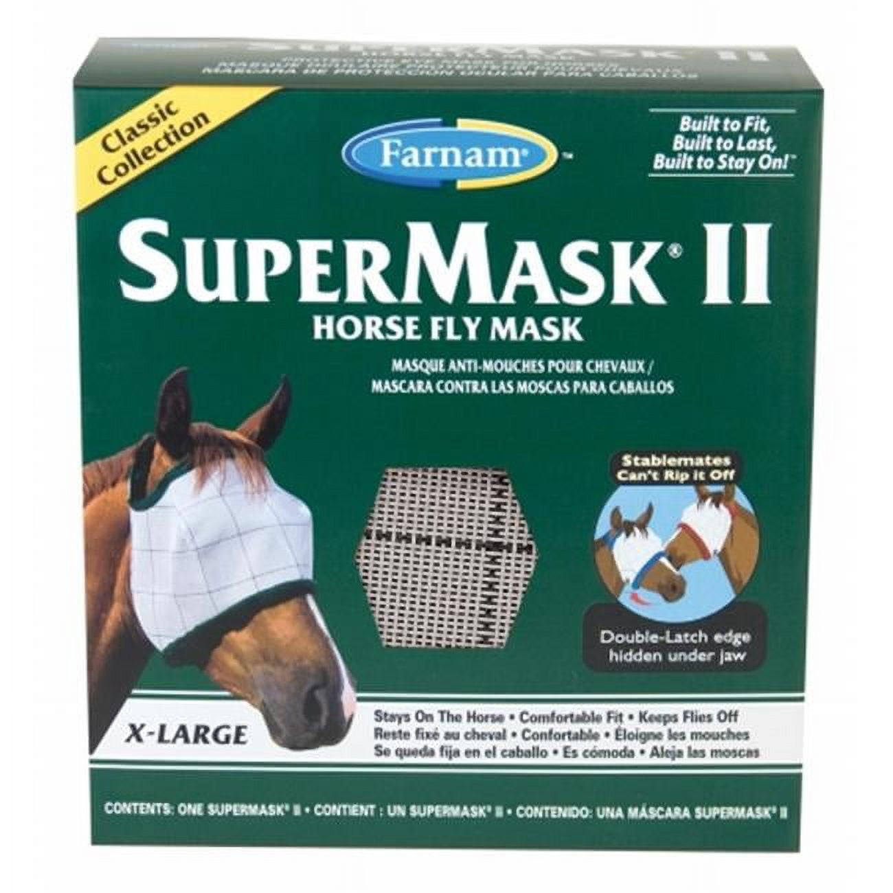 Farnam SuperMask II Extra Large Silver Horse Fly Mask 100526864