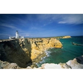 Faro De Cabo Rojo Lighthouse the Pasaje De La Mona Puerto Rico Print by Ellen Clark