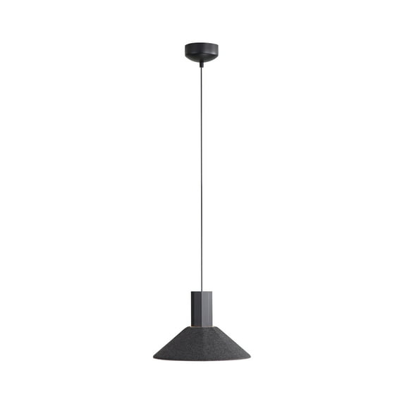 Golden Lighting Faroe 13in Integrated LED Pendant in Flecked Black/Grey Felt