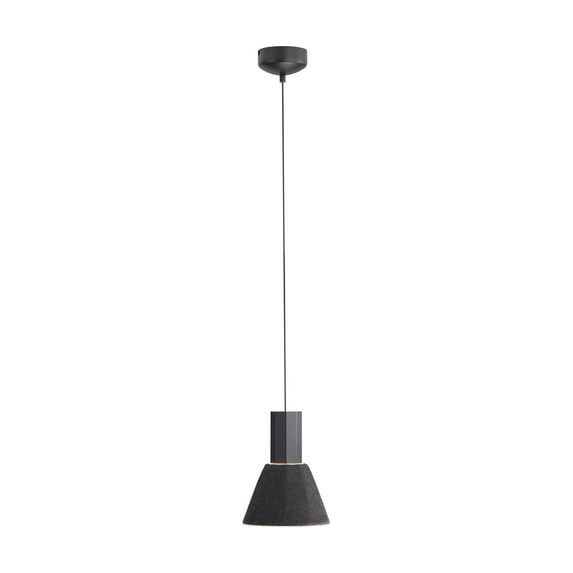 Golden Lighting Faroe 8in Integrated LED Pendant in Flecked Black/Grey Felt