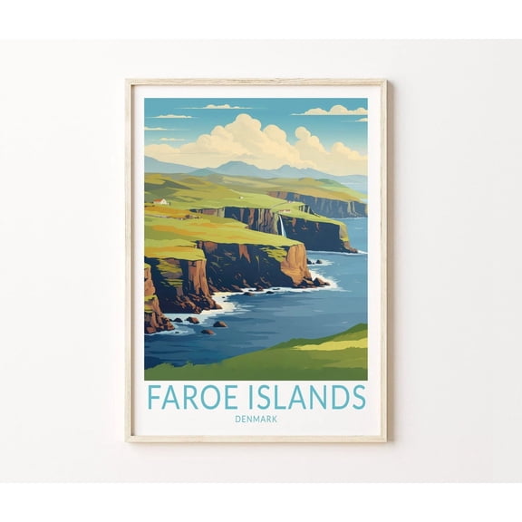 Faroe Islands Denmark Scenic Nordic Landscape Wall Art Home Decor