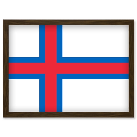 Faroe Islands National Flag Patriotic Vexillology World Flags Country Region Poster Artwork Framed Wall Art Print A4