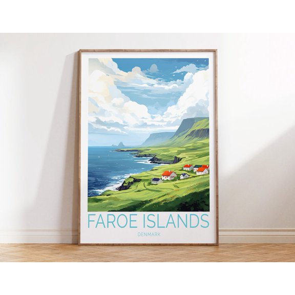 Faroe Islands Nordic Nature Landscape Print, Unframed Paper Print Size 8x12