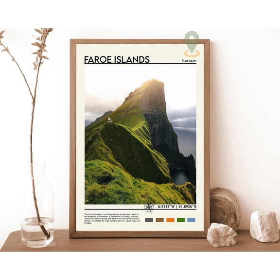 Faroe Islands Print, Vintage Poster, Faroe Islands Wall Art, Faroe Islands Poster, Faroe Islands Photo, Faroe Islands Poster Print Wall Art, Modern Wall Decor, 12x18 UNFRAMED