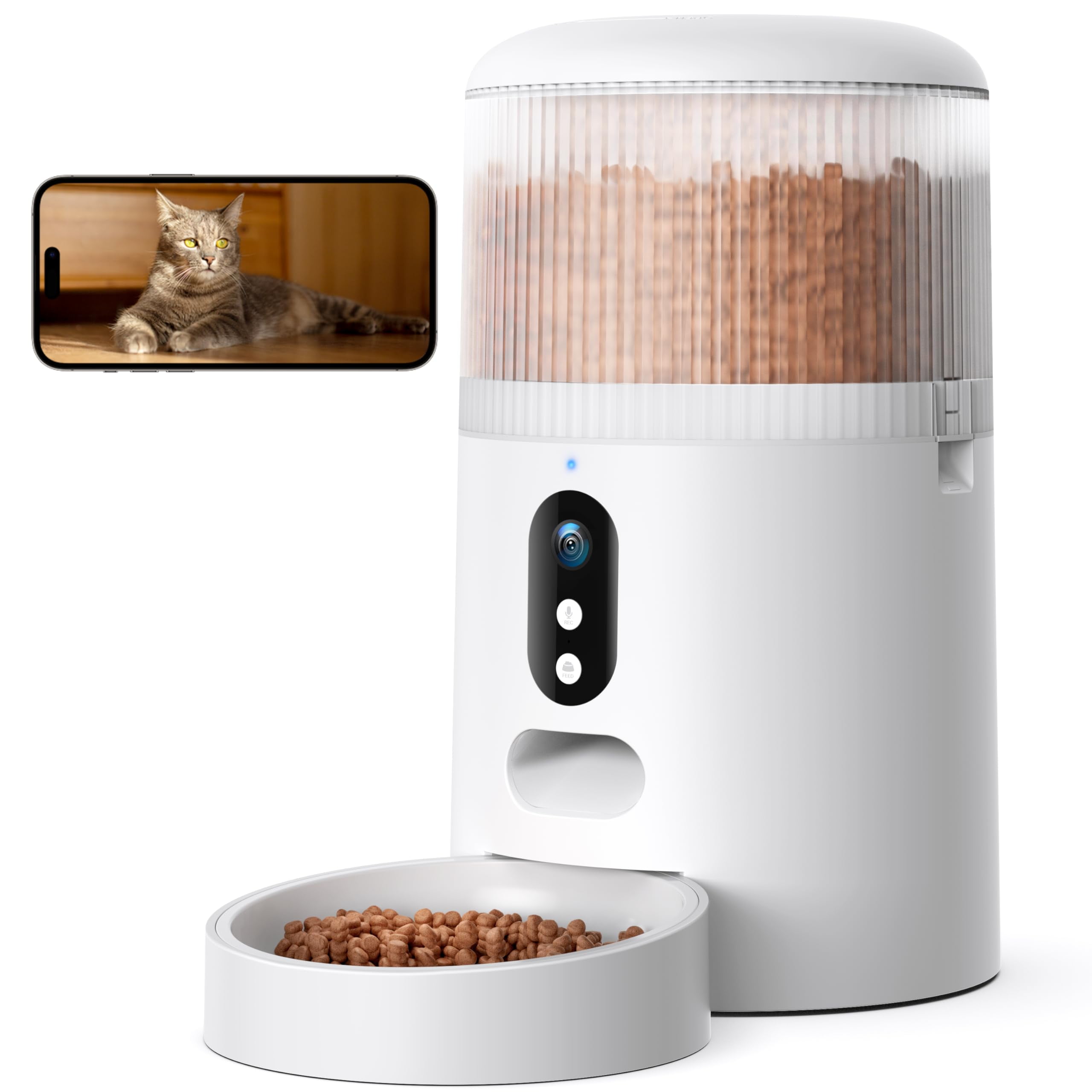 Faroro Automatic Cat Feeder AIF4 with Camera, 3MP HD Video with Night