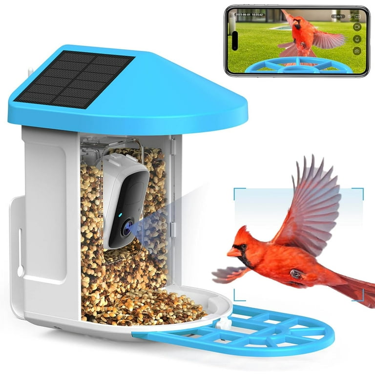 Faroro Smart Bird Feeder with Built-in 1080P HD Camera, Solar