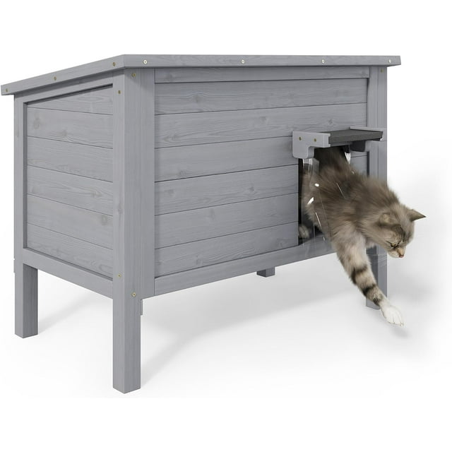Faroro Outdoor Weatherproof Cat House, Winter Feral Cat Shelter with Insulated AllRound Foam