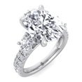 thumbnail image 1 of Farra - Double Row Accented Round & Oval Moissanite Lab - Diamond Engagement Ring, 1 of 12